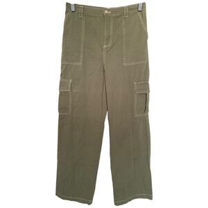 FULL TILT Contrast Stitch Womens Olive Cargo Pants size Large